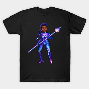 Black anime girl from outer space 2 ! beautiful  black girl with Braided hair, blue eyes, Cherry pink lips and dark brown skin. Hair love ! T-Shirt